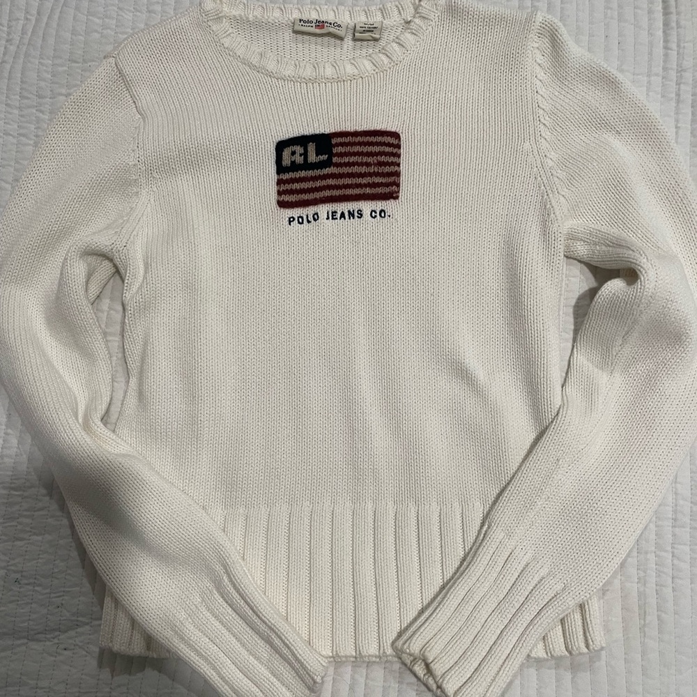 ralph lauren flag knitted jumper